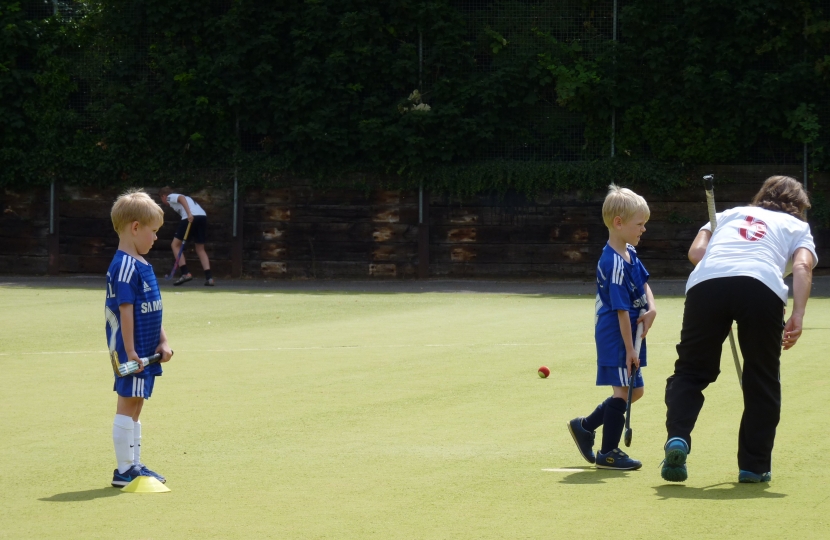 Youngesters at the annual free hockey youth camp