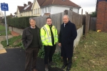 Councillor Leslie Hills at the Chalk Denton demarkation line