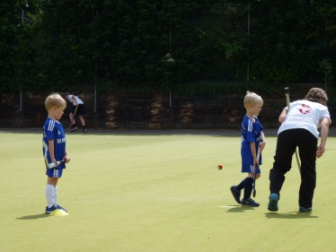 Youngesters at the annual free hockey youth camp